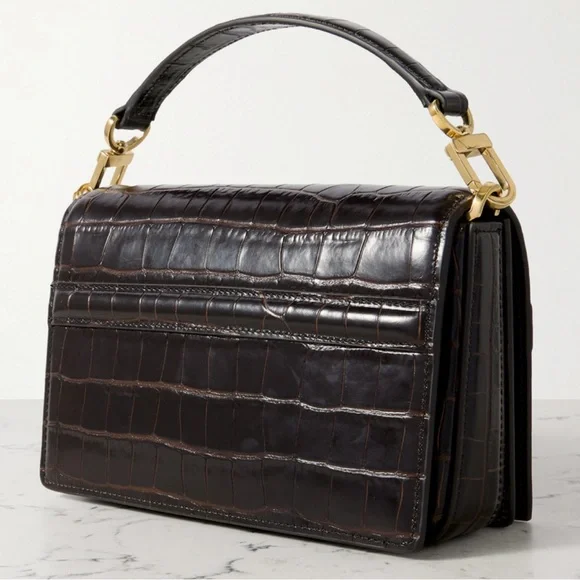 Toteme T-Flap mini croc-effect leather shoulder bag - Picture 2 of 7